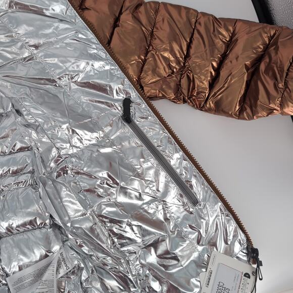 Desigual Jasmine Gold Metallic Puffer Padded Women's Jacket - US Size XS - NWT - Picture 12 of 14